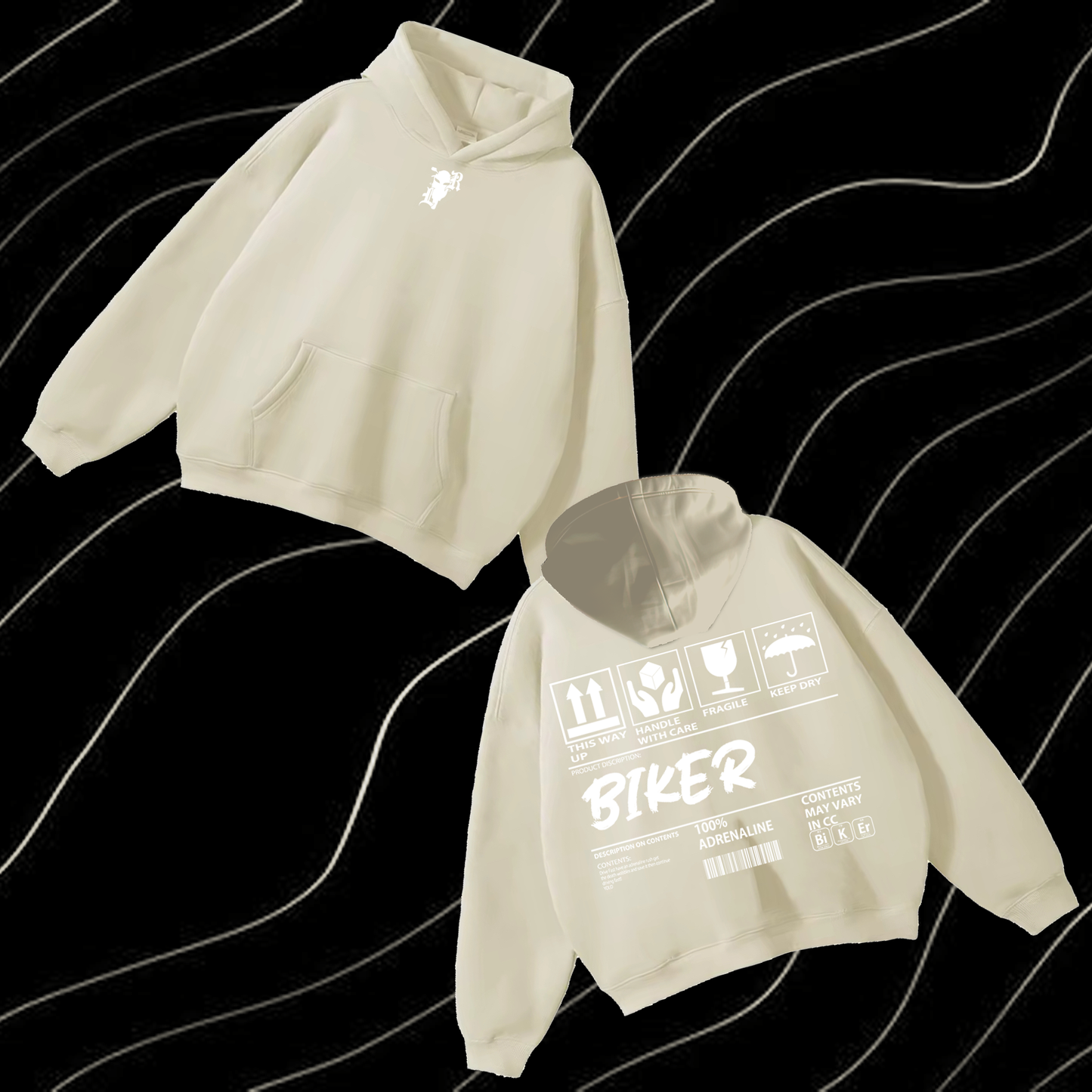 Biker Content Hoodie look only