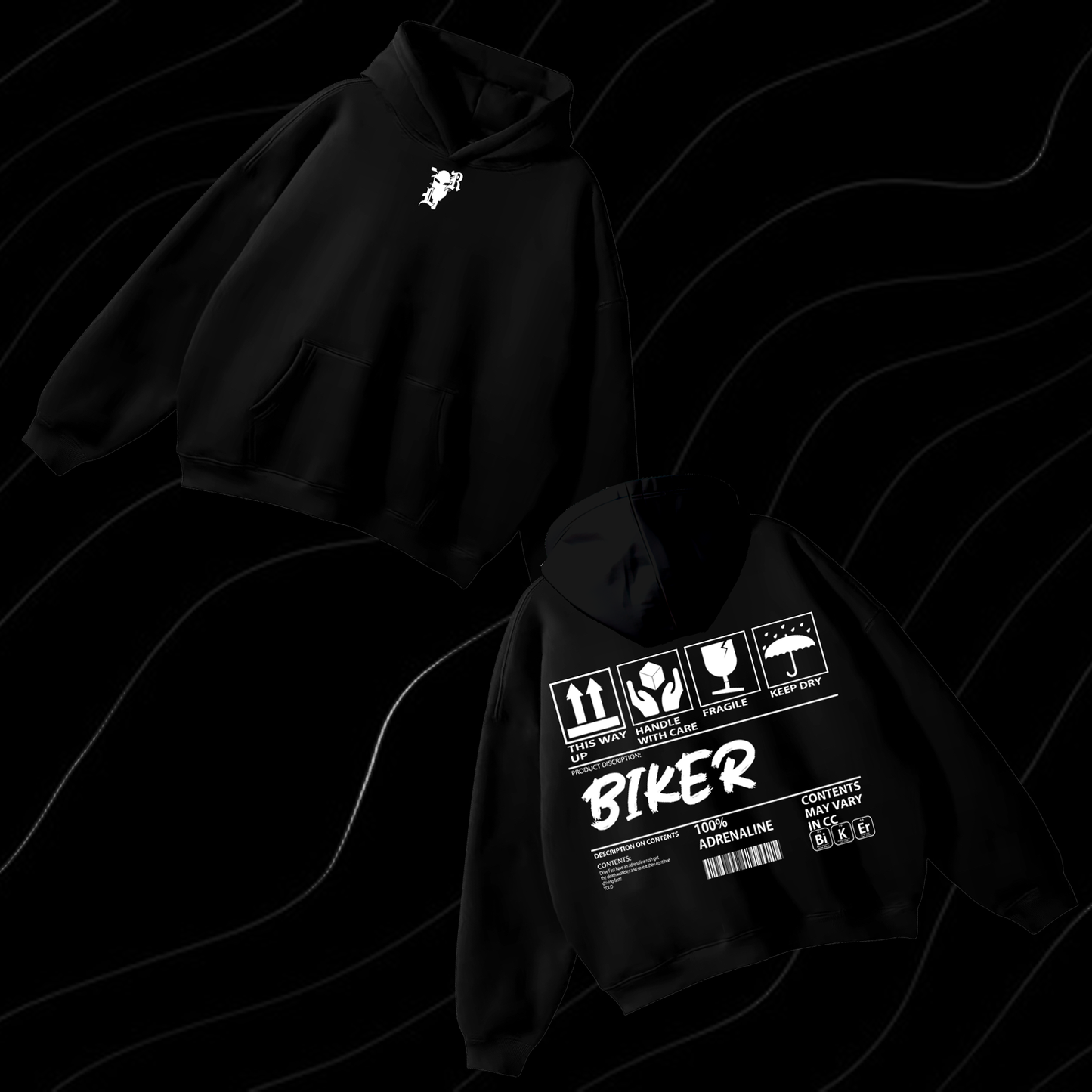 Biker Content Hoodie look only