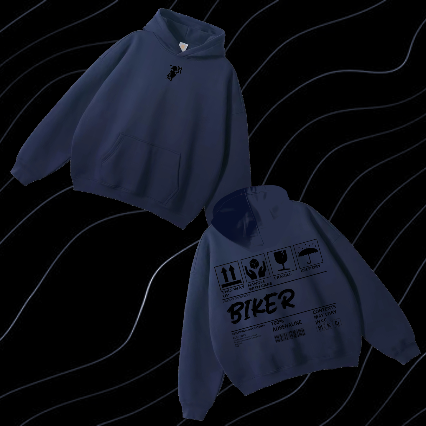 Biker Content Hoodie look only