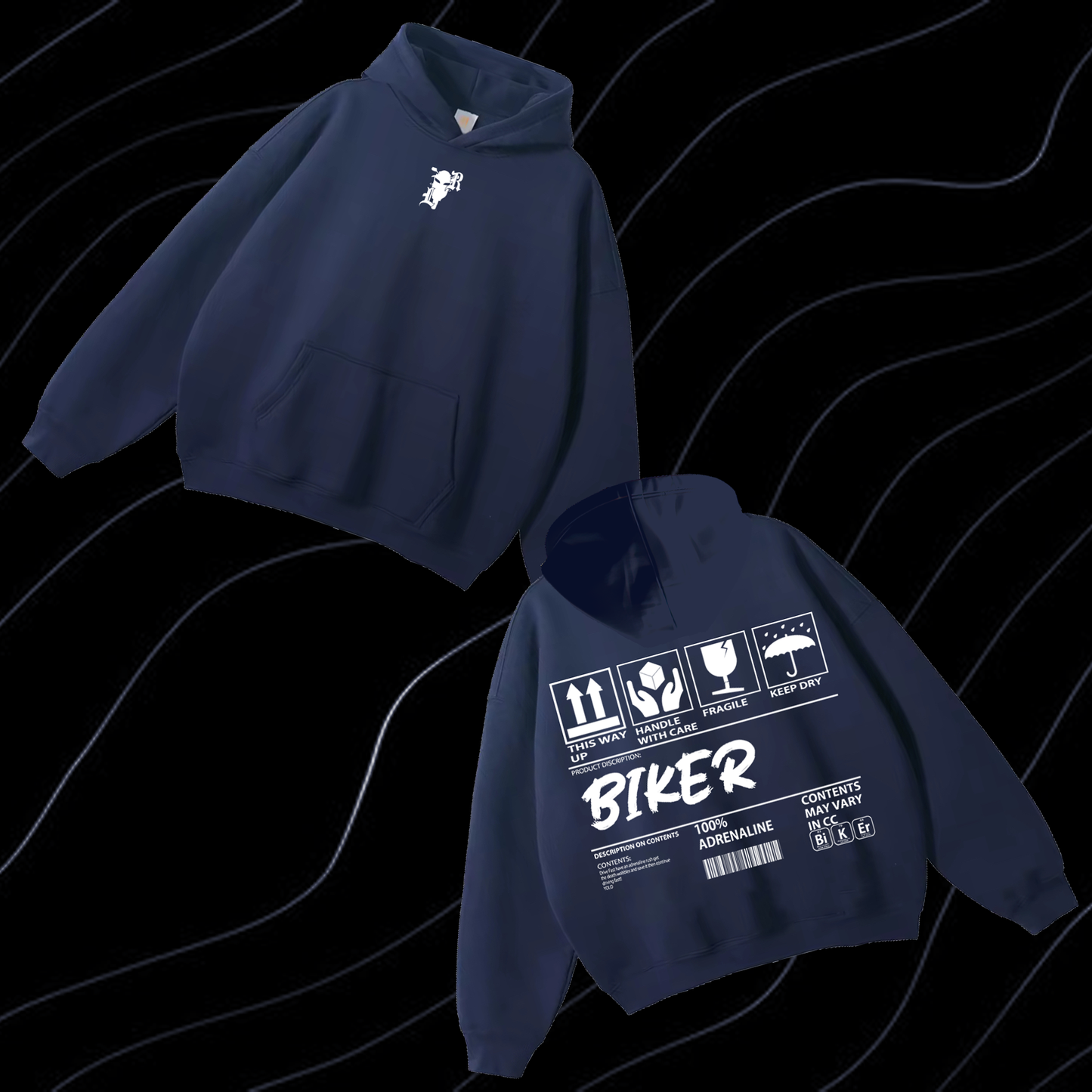 Biker Content Hoodie look only