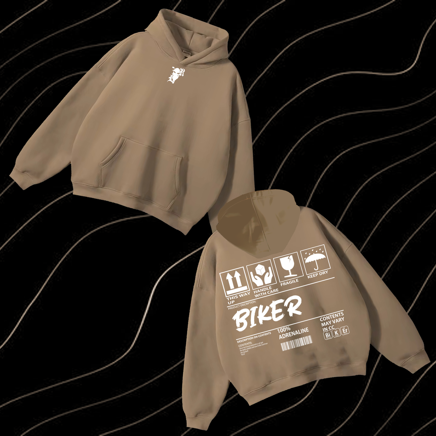 Biker Content Hoodie look only