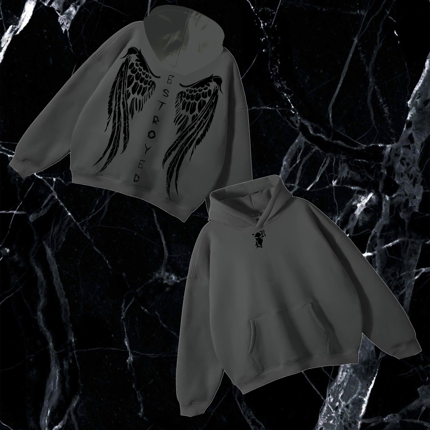 Destroyed Hoodie look only