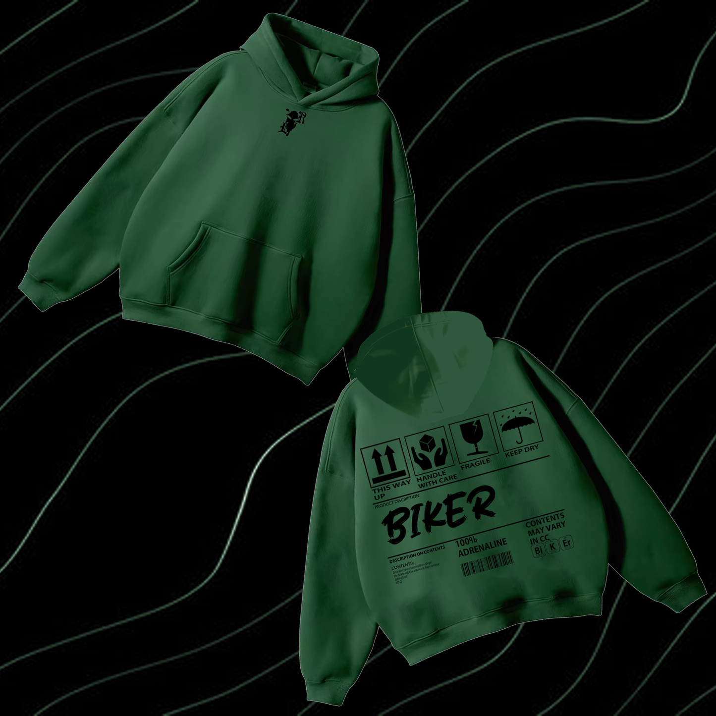 Biker Content Hoodie look only