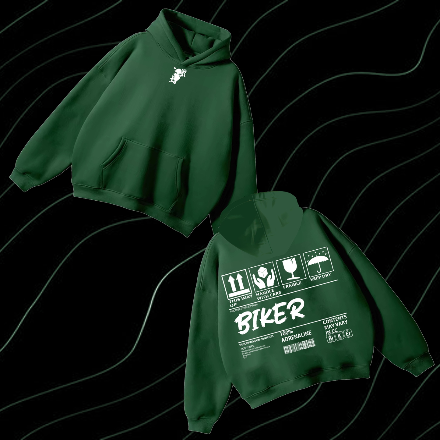 Biker Content Hoodie look only