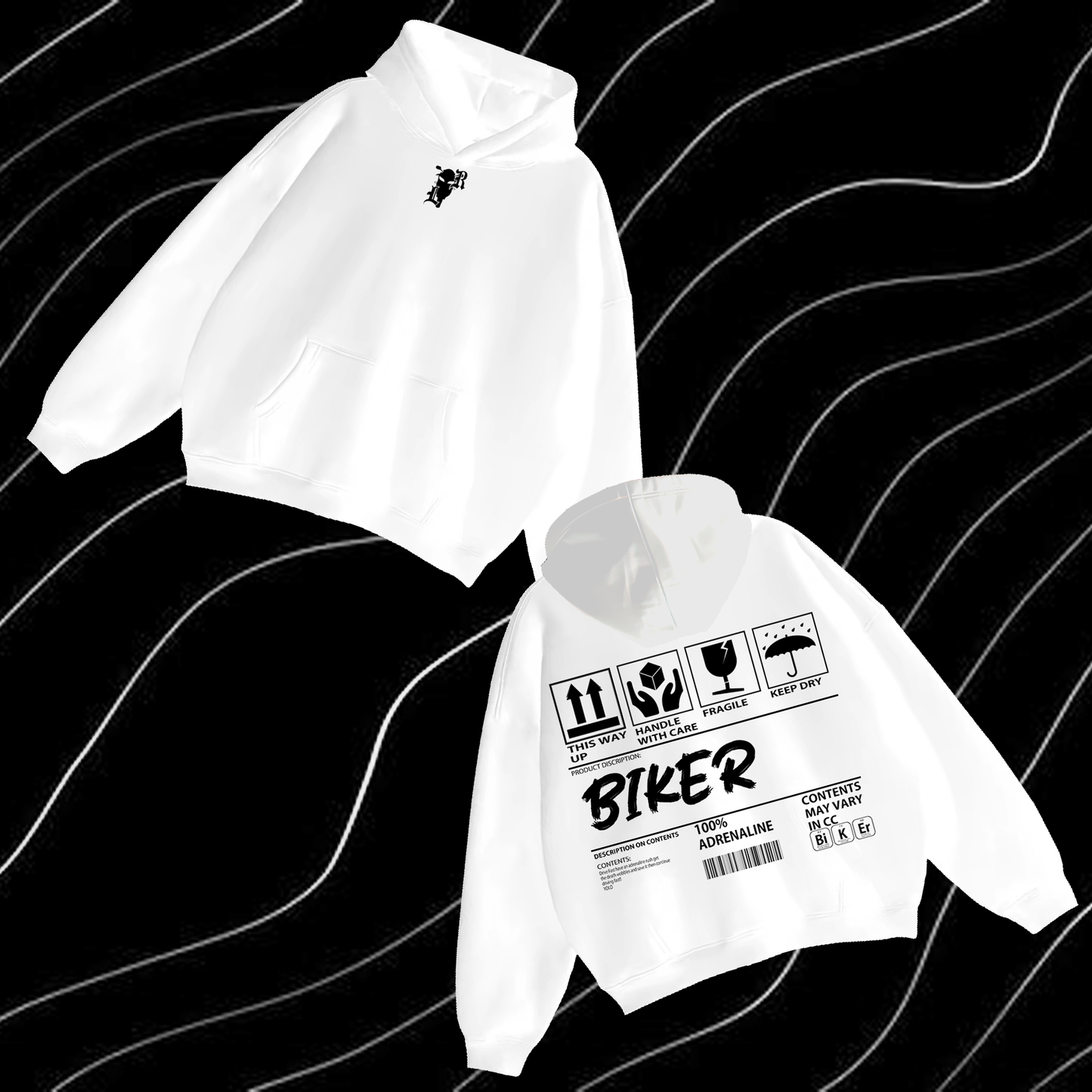 Biker Content Hoodie look only