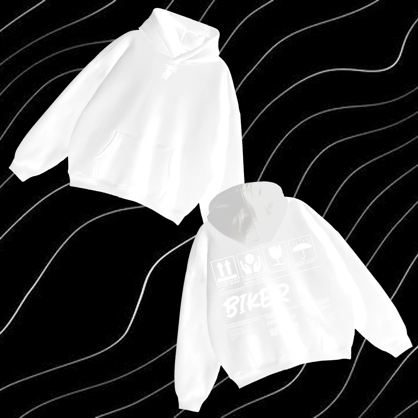 Biker Content Hoodie look only
